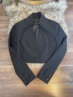 Banana Republic Black Cropped Blazer Jacket